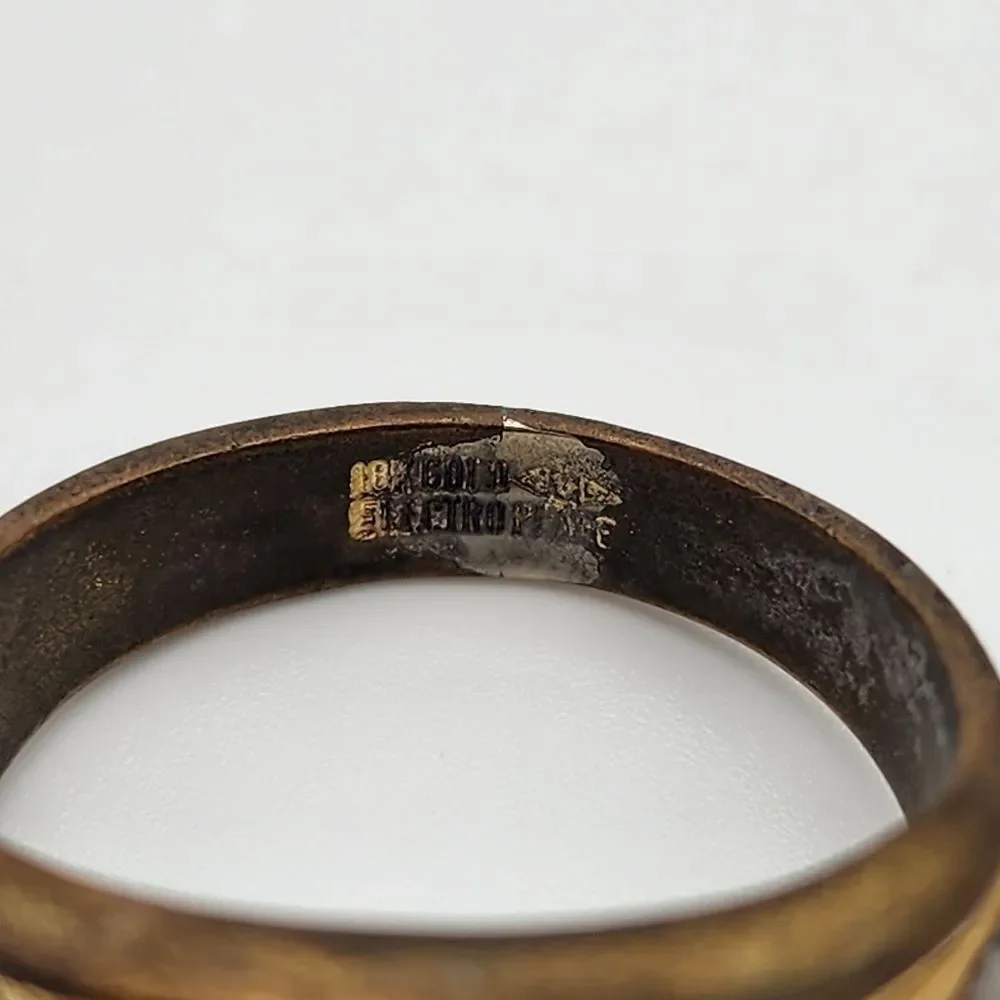 Vintage Clark & Coombs 18K Gold Electroplated & CZ Ring (12)